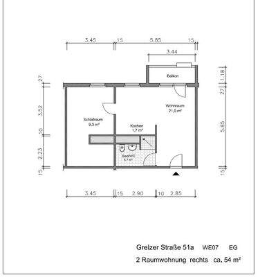 Grundriss mit Maßen