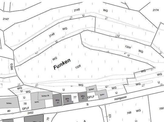 Lageplan zum Grundstück &quot;FUNKEN&quot;