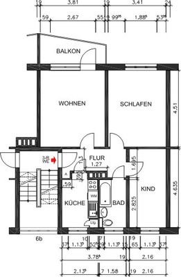 Grundriss bemaßt