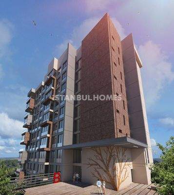 Apartments in a Complex with Forest View in Istanbul Kagithane