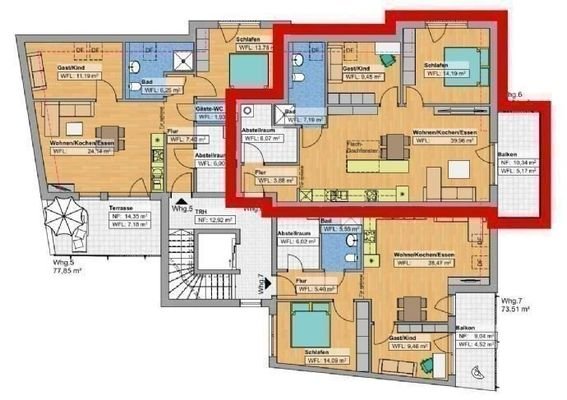 Wohnung 6 - Lage im Dachgeschoss