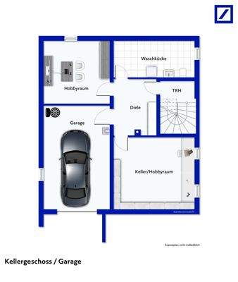 UG mit Garage nicht maßstäblich!