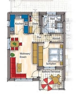 Grundrissplan Wohnung B1