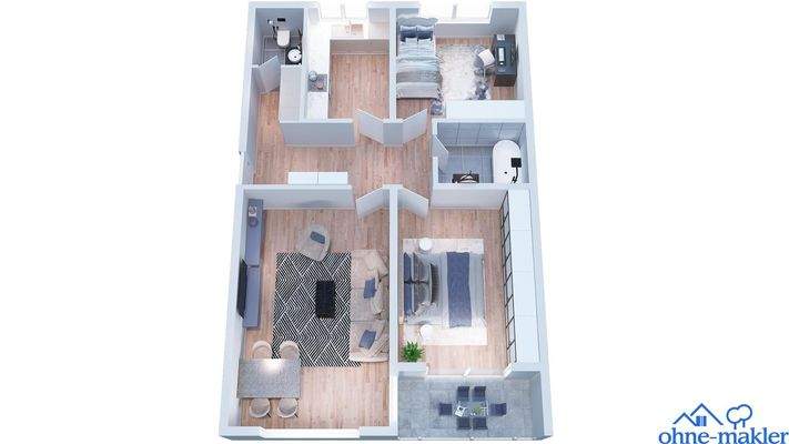 3D Grundriss der Wohnung