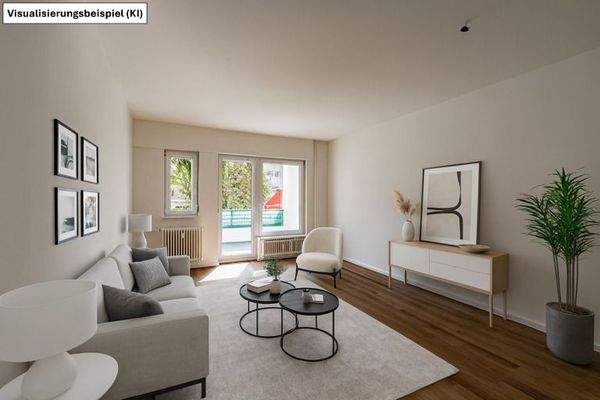 Wohnzimmer mit KI bearbeitet