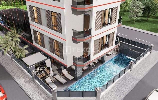 Apartments in a Complex Close to Sea in Alanya Mahmutlar Center