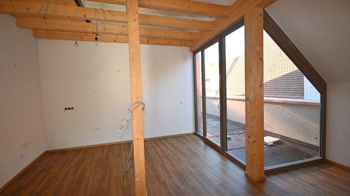 Küche mit Ausgang Dachterrasse