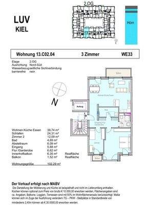 Grundriss WE 33 Baufeld XIII