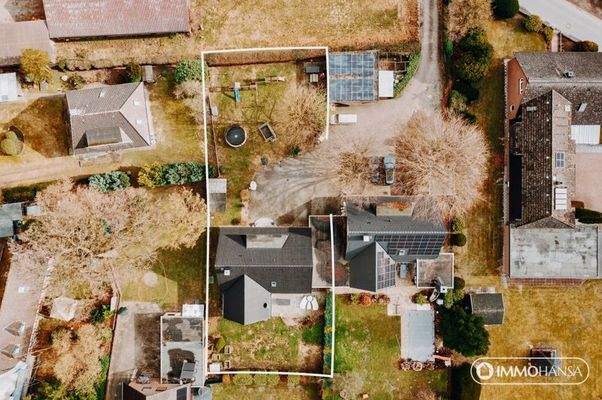 Drohnenaufnahme Objekt gekennzeichnet