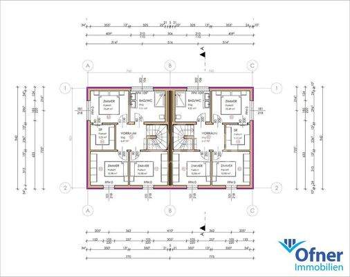 Planbeispiel Doppelhaus OG