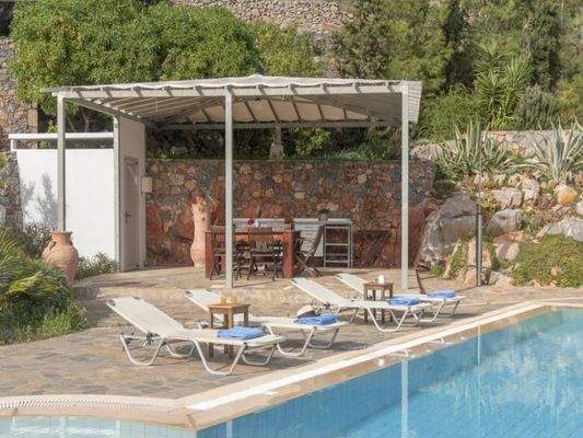 Kreta - Pano Elounda - luxuriöse Villa mit Pool und Panorama Meerblick auf die Mirabello Bucht