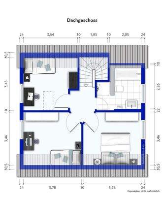 Grundriss Möbeliert Dachgeschoss