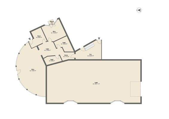 Erdgeschoss  Bürofläche