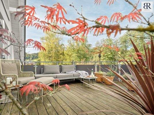 Terrasse in Herbstfarben