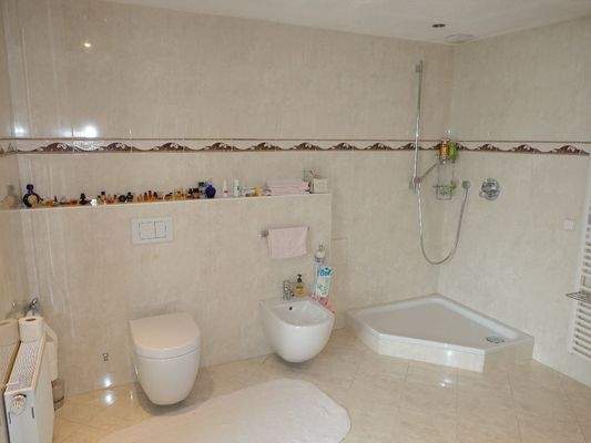 ...Dusche, Bdet und WC