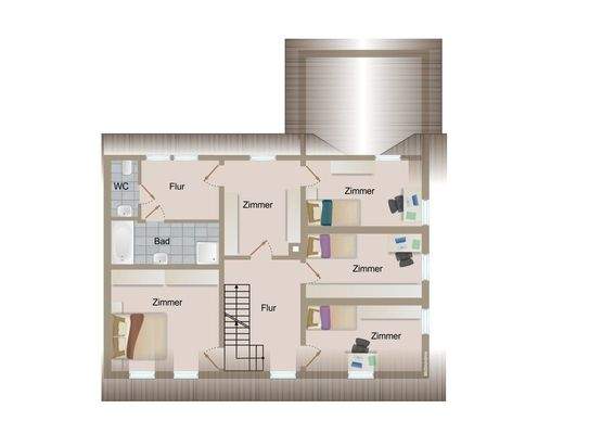 Dachgeschoss rechte Haushälfte