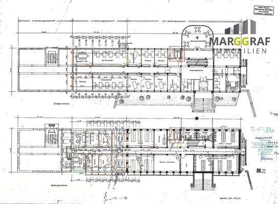 Grundriss Bürogebäude EG und KG