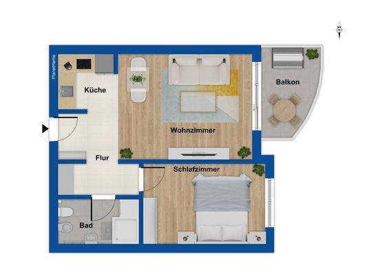 Grundriss Wohnung 1. OG