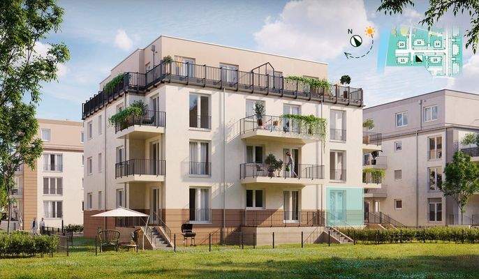 Ihre Wohnung markiert in der Außenansicht