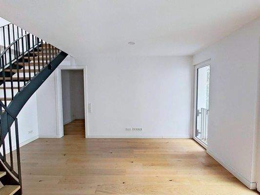 Ansicht III: Wohn- und Esszimmer mit offenem Küchenbereich