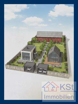 Visualisierung eines Bebauungsbeispiels (KI-erstellt)