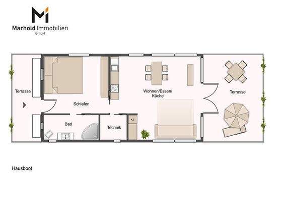Grunriss Hausboot