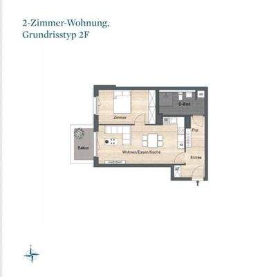 Grundriss 2-Zimmer-Wohnung