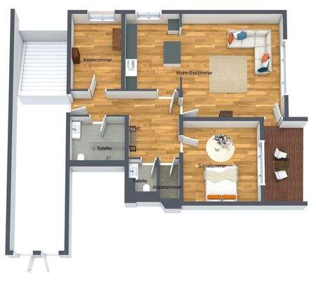 Grundriss Whg 17, 85m², 4. OG