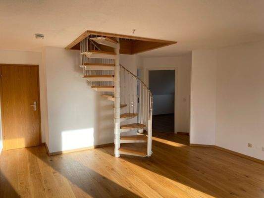 Spindeltreppe zum ausgebauten Spitzboden