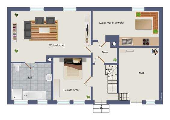 Erdgeschoss (kein Maßstab)