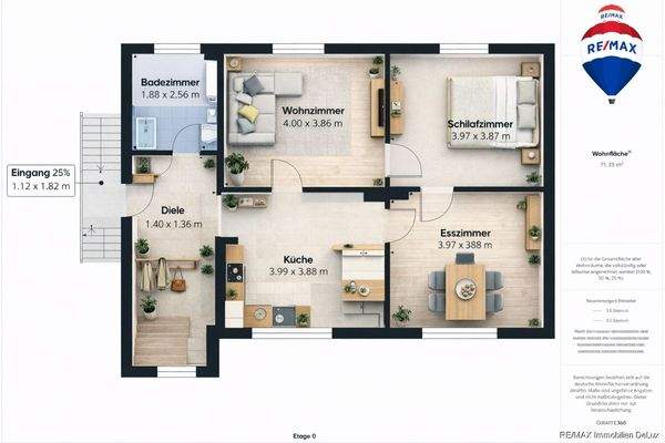 REMAX Immobilien DeLux Mehrfamilienhaus Grundriss EG Saarbrücken Mark Borowicz