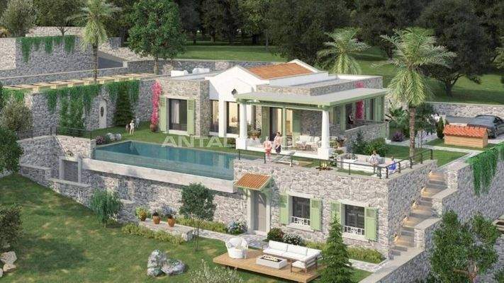 Houses with Private Pools and Sea Views in Bodrum Gumusluk