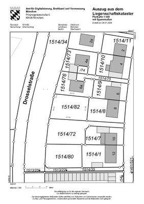 Lageplan mit Spannmaßen