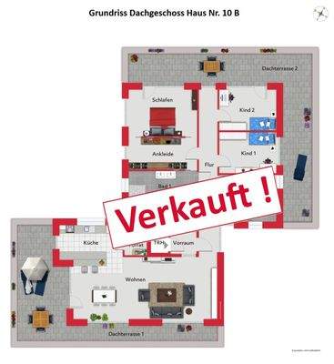 Grundriss Dachgeschoss Haus Nr- 10 B