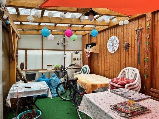 überdachter Sitzplatz