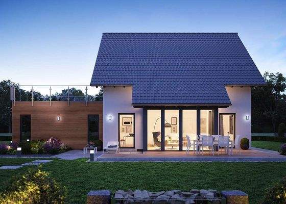 Wintergarten und Garage Sommer