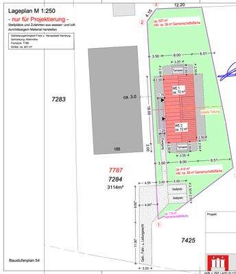 Lageplan - mögliche Bebauung DHH