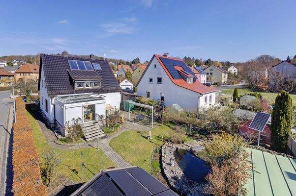 Rückansicht und Blick in den Garten
