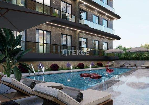 Apartments in a Complex 450 Meters from the Sea in Alanya Center