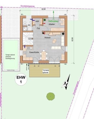 Erdgeschoss-Grundriss EHW1