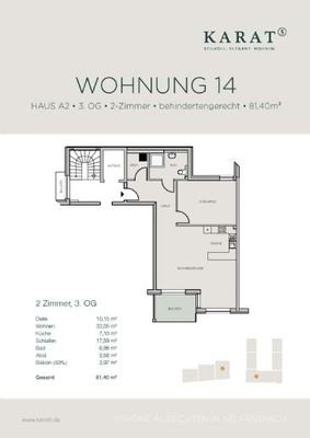 Grundriss Haus A2 Wohnung 14