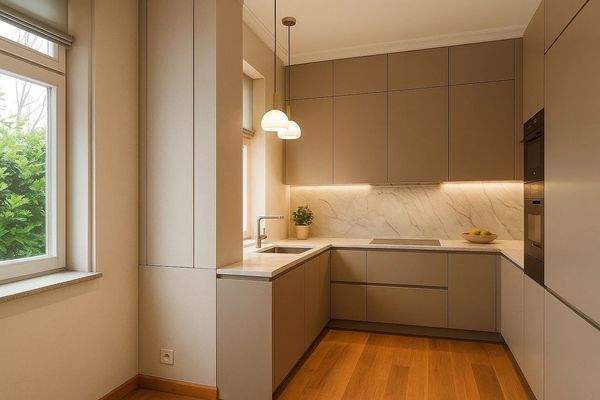 Hochwertige Einbauküche mit Steinarbeitsplatte HP Visualisierung