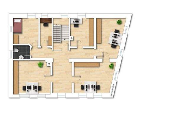 Grundriss 1. OG (nicht maßstabsgetreu - kann vom Original abweichen