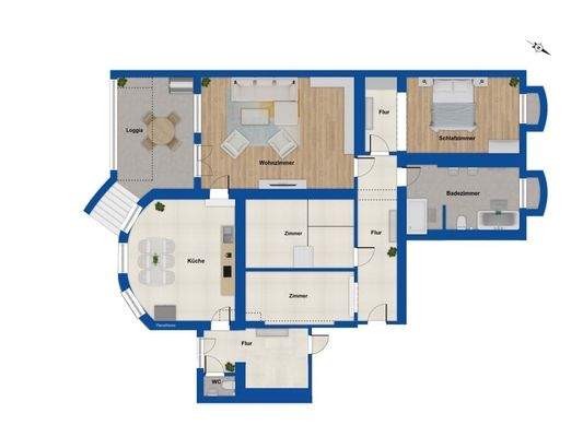 Grundriss Souterrainwohnung