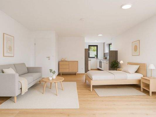 Wohn-/Schlafzimmer (Einrichtungsvorschlag)