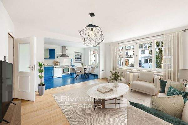 Wohn- und Essbereich Virtuelles Staging