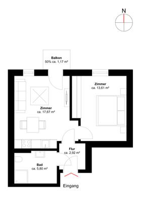 Grundriss, WE 04, 1. OG
