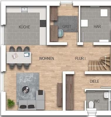 Beispiel-Grundriss-EG - Stadtvilla  