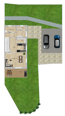 Grundriss EG mit Garten