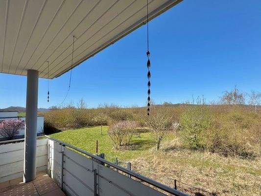 Aussicht vom Balkon im Obergeschoss